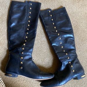 Women’s Michael Kors Leather Boots with Gold Studs